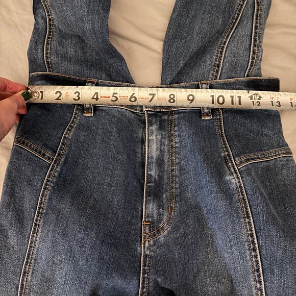 Free People We The People Dark Blue High Waisted Skinny Jeans- 27 - Picture 7 of 9